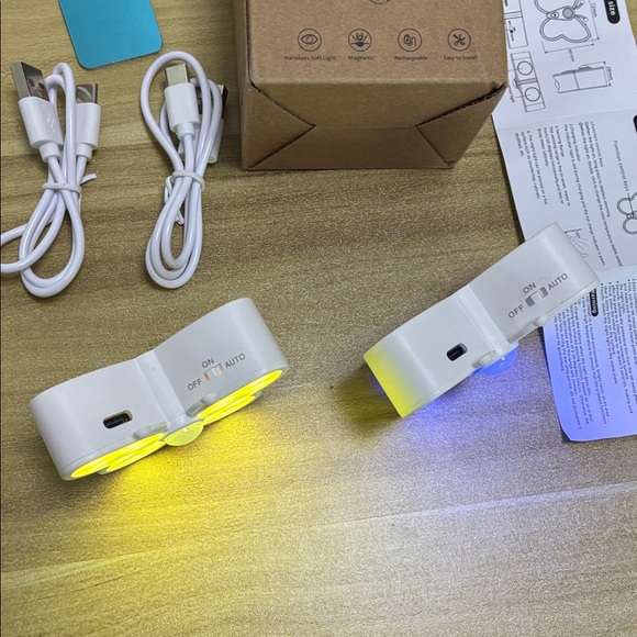 LED Butterfly Night Light with Motion Sensor, USB Rechargeable Cabinet Light - Picture 3 of 5